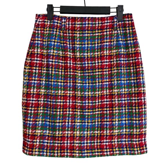 Liz Claiborne Dresses & Skirts - LizWear Multicolor Plaid Wool Blend Short Pencil Skirt 10